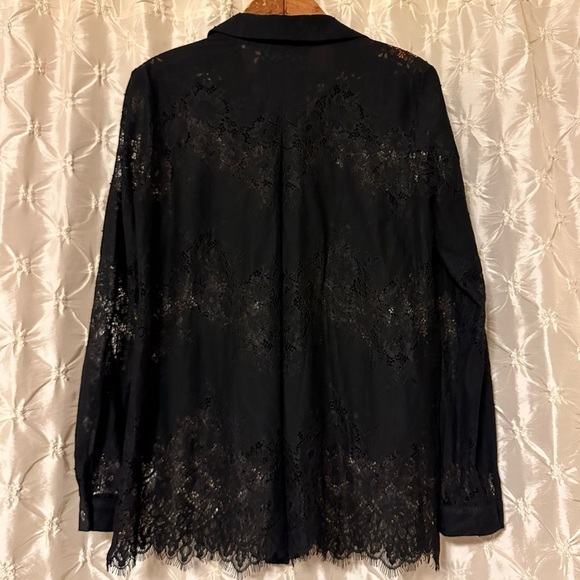 Cabi Black St. Regis Lace Button Front Blouse - Picture 5 of 9